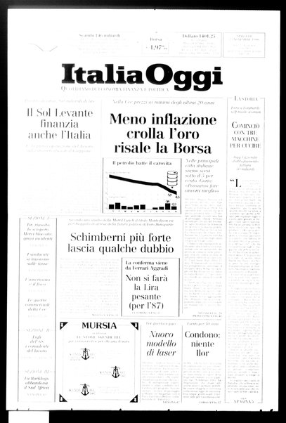 Italia oggi : quotidiano di economia finanza e politica